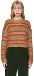 Kenzo Brown Striped Crewneck Sweater