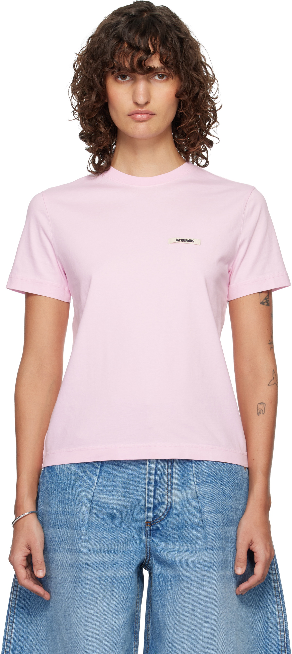 JACQUEMUS Pink 'The Gros Grain short-sleeve' T-shirt