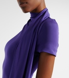 Acne Studios Asymmetric scarf-detail jersey midi dress