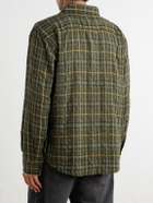 Corridor - Crinkled Checked Cotton-Blend Shirt - Green