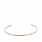 Maison Margiela Men's Slim Text Logo Bangle in Rose Gold