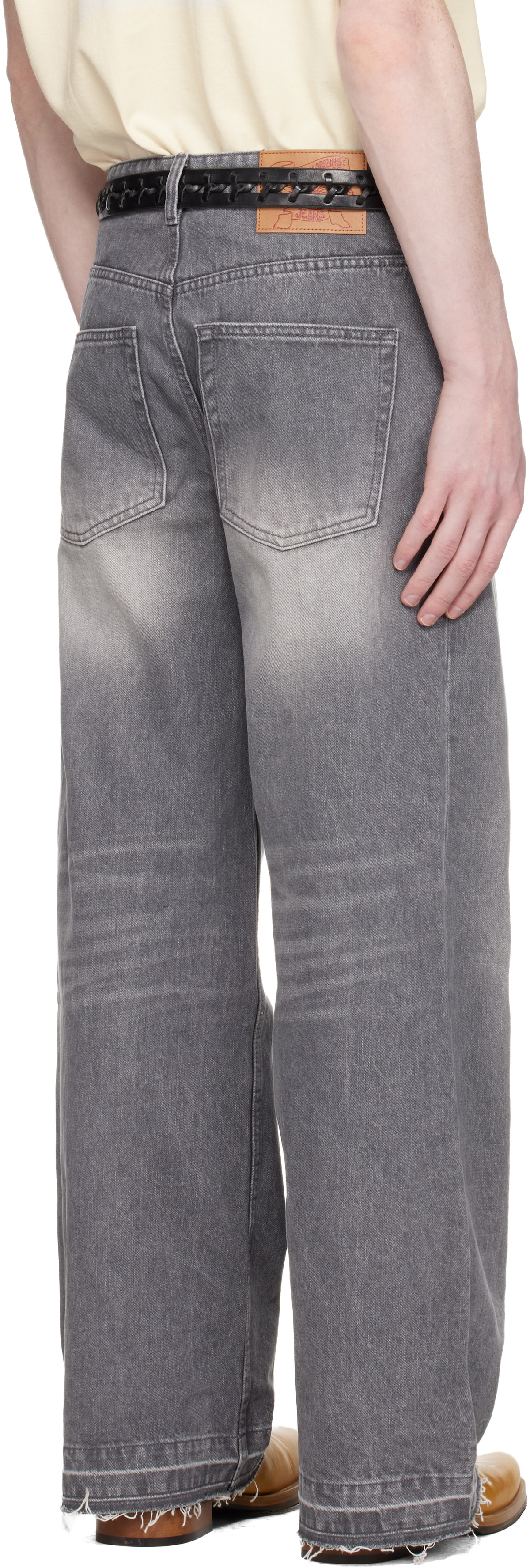 COOR Gray Cut-Off Semi Flare Jeans