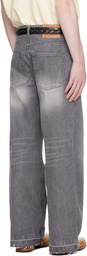COOR Gray Cut-Off Semi Flare Jeans