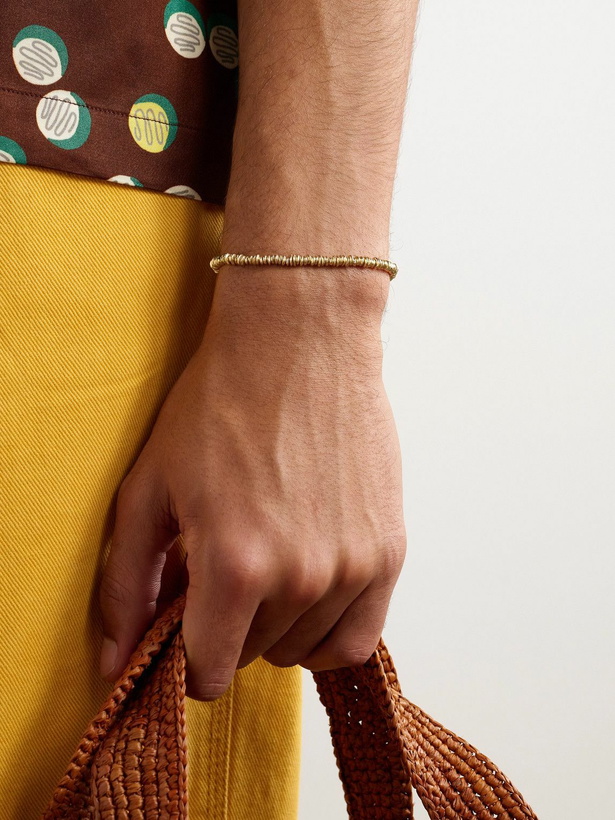 Photo: MAOR - Pilla 18-Karat Gold and Cord Beaded Bracelet - Gold