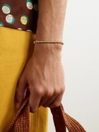 MAOR - Pilla 18-Karat Gold and Cord Beaded Bracelet - Gold