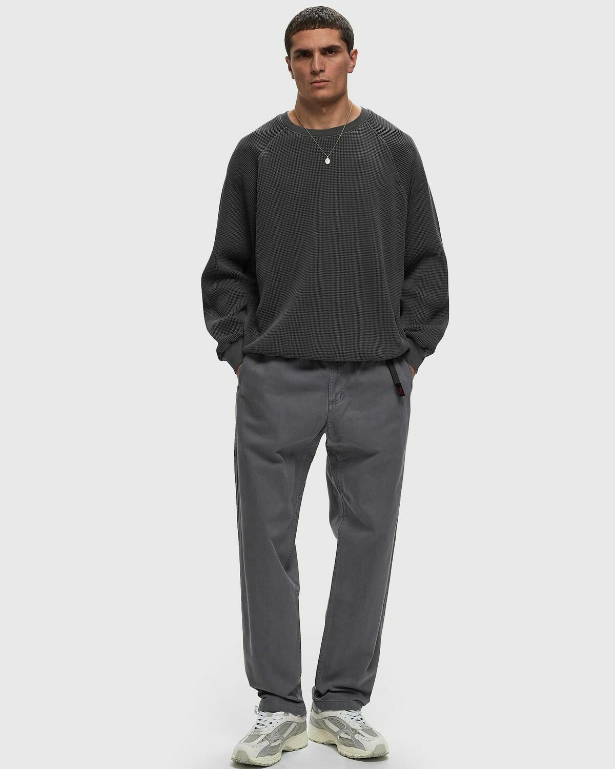 Gramicci Waffle Crew Black Sweatshirts Gramicci