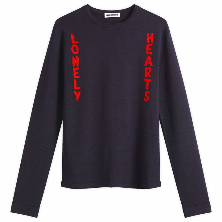 Photo: Jil Sander Men's Lonely Hearts Crew Knit in Midnight