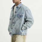 Maison Margiela Men's Taped Denim Jacket in Ice Blue