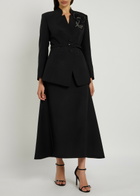 Huishan Zhang Keiran Crystal-embellished Wool Blazer Jacket Black