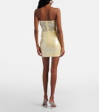 The New Arrivals Ilkyaz Ozel Sequined draped strapless minidress