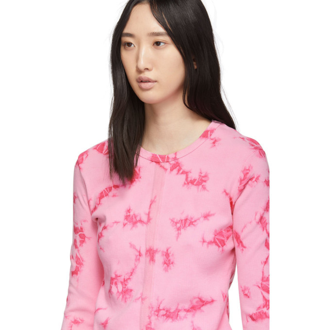 Proenza Schouler Pink PSWL Tie Dye Long Sleeve T Shirt Proenza