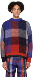 sacai Blue & Red Check Sweater