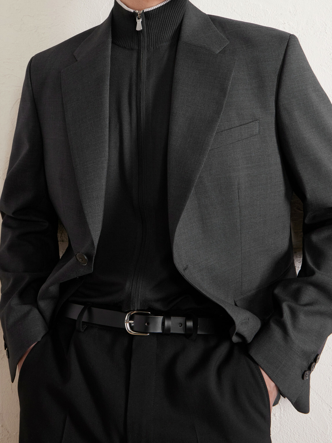 Eleventy - Wool Zip-Up Cardigan - Black