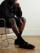 Simone Rocha - Leather-Trimmed Faux Fur Loafers - Black