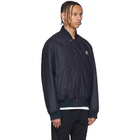 Kenzo Reversible Navy and White Fishnet Bomber Jacket