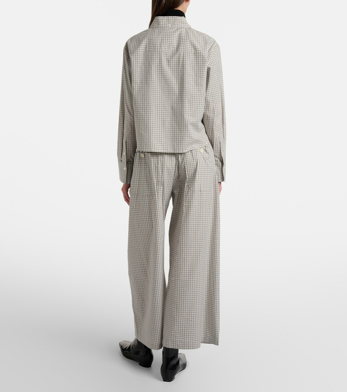 Proenza Schouler White Label Meadow checked cotton wide-leg pants