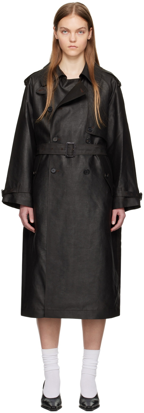 UMBER POSTPAST Brown Mud-Dyed Trench Coat