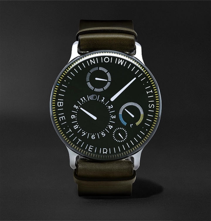 Photo: Ressence - Type 3X Limited Edition Automatic 44mm Titanium and Leather Watch - Black