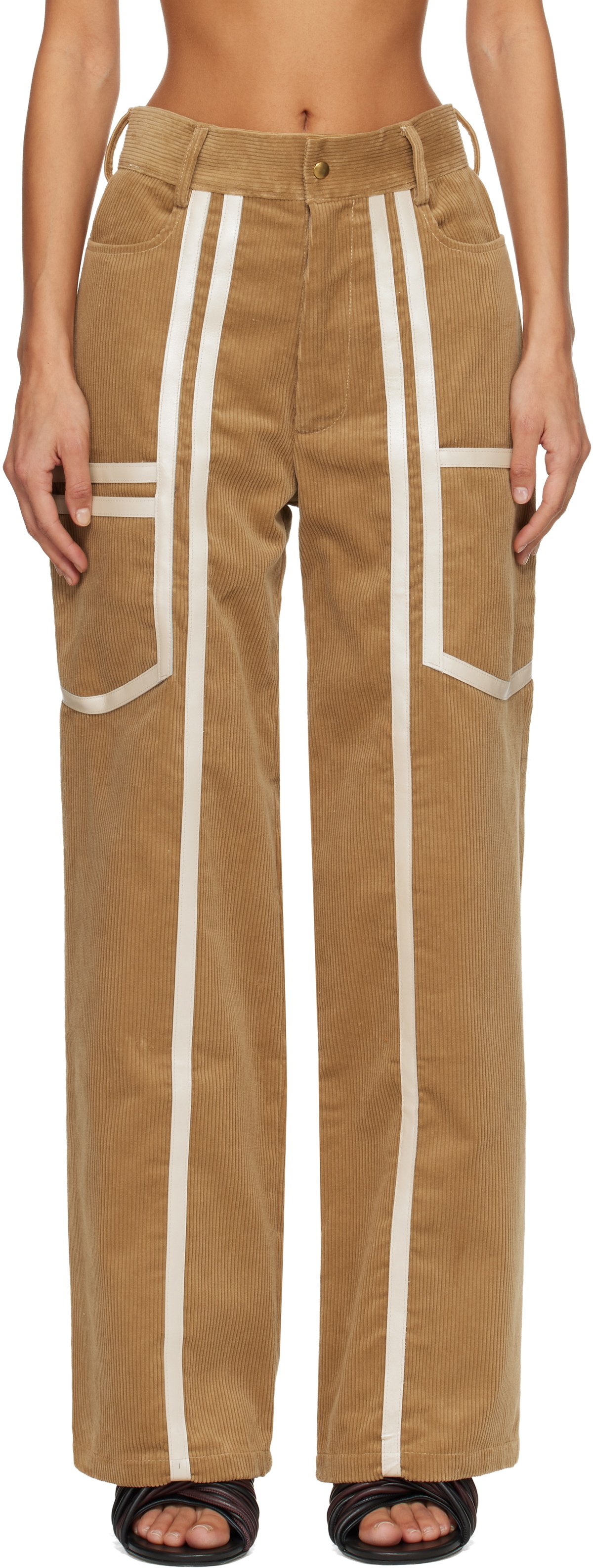 Stanley Raffington Beige Corduroy Trousers