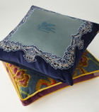 Etro Kiri embroidered cotton velvet cushion