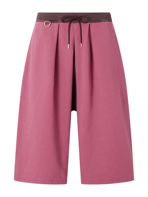 Photo: KAPITAL - Wide-Leg Cotton-Jersey Drawstring Shorts - Pink