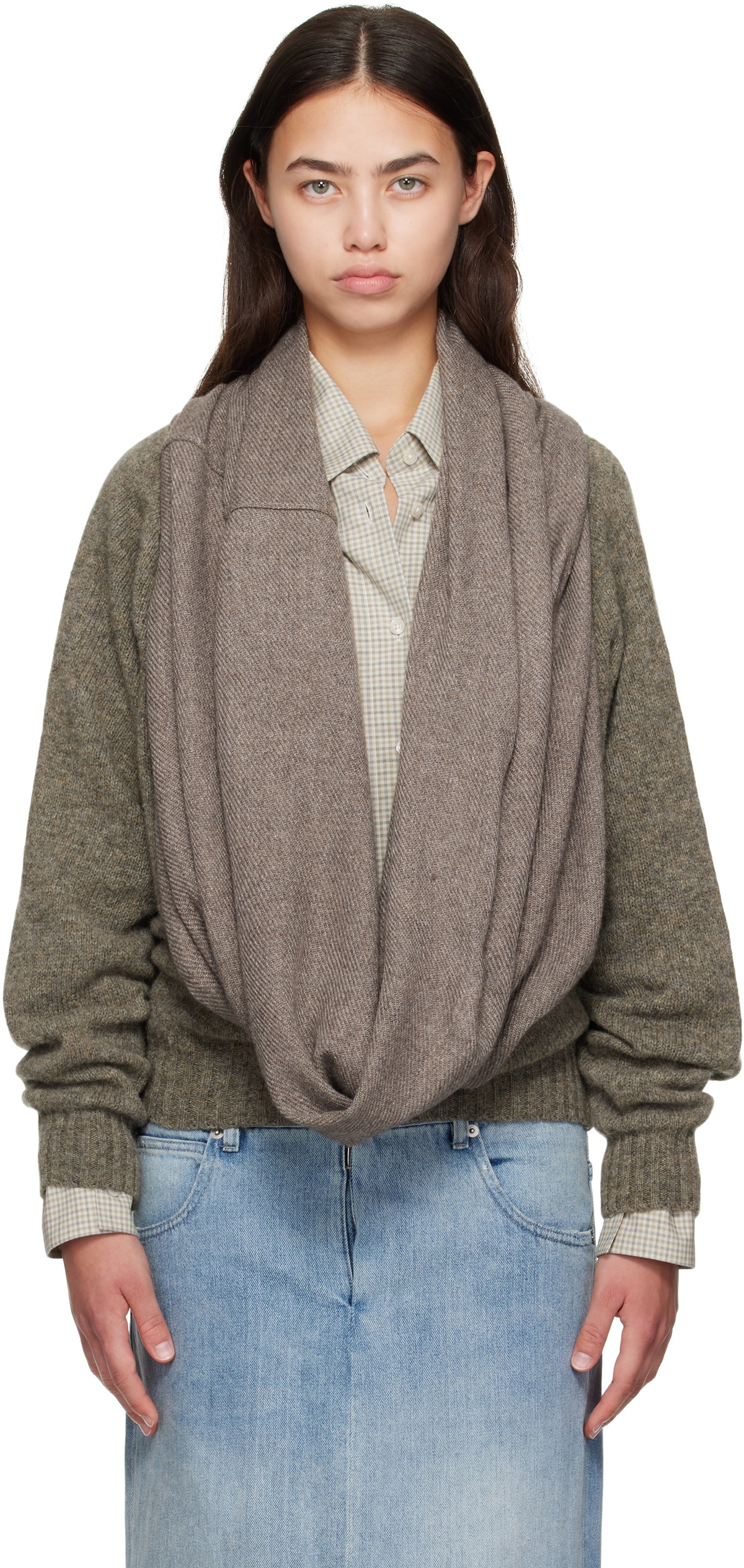 Bless Brown Waterfall Har Sweater