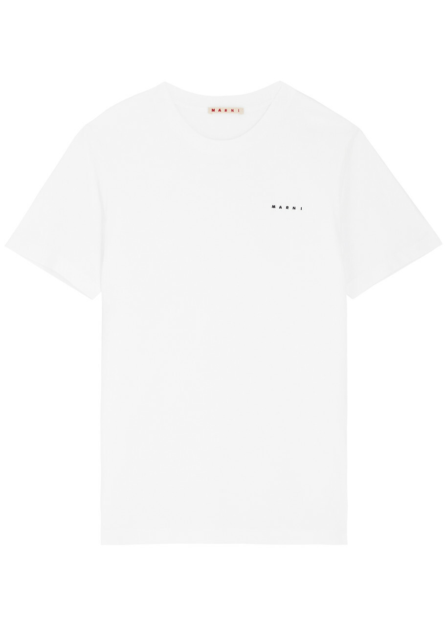 Marni Logo-embroidered Cotton T-shirt White Marni
