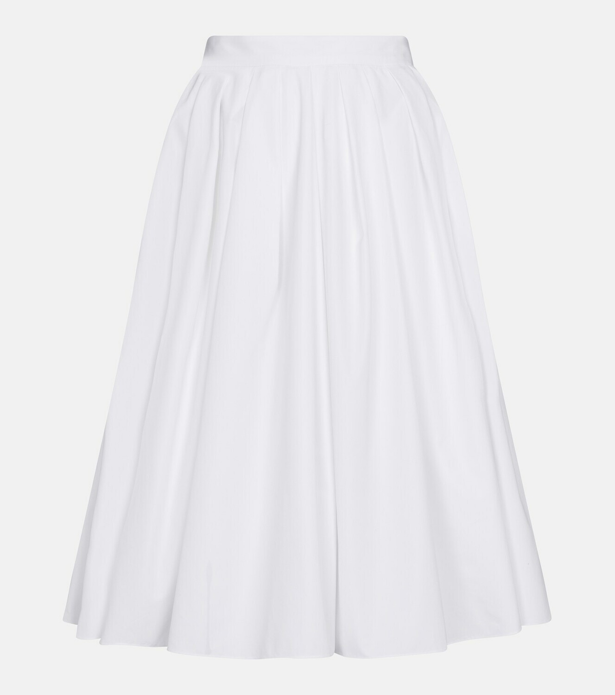 Alexander McQueen High-rise cotton poplin midi skirt