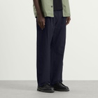 Folk Men's Wide Fit Trouser in Navy Crinkle Stripe