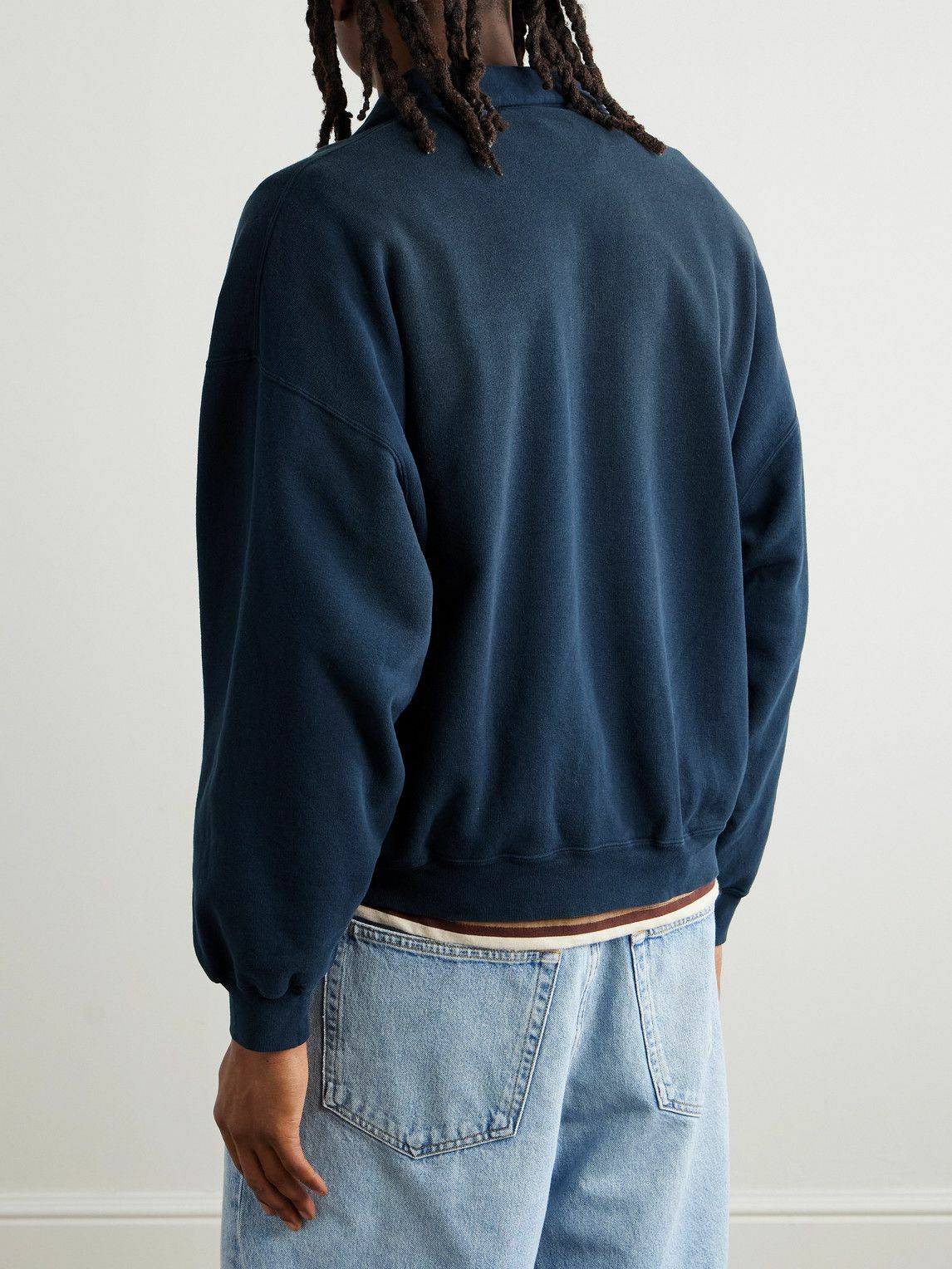 Remi Relief - Cotton-Jersey Half-Zip Sweatshirt - Black