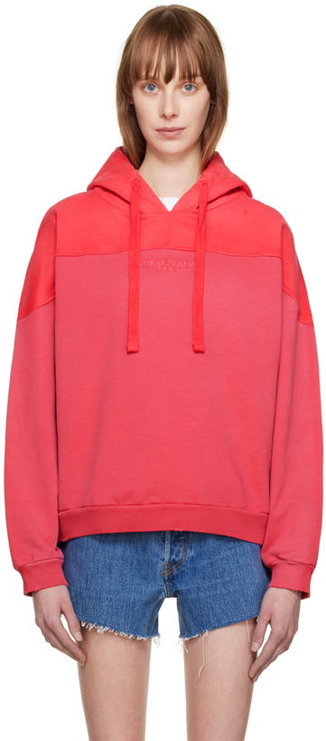 Photo: GUESS USA Pink Drawstring Hoodie