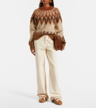 Inuikii Shearling-trimmed suede low-top sneakers