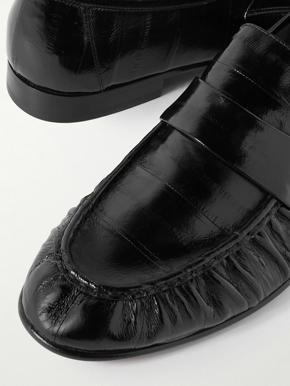 The Row Patent Leather Loafers in Black