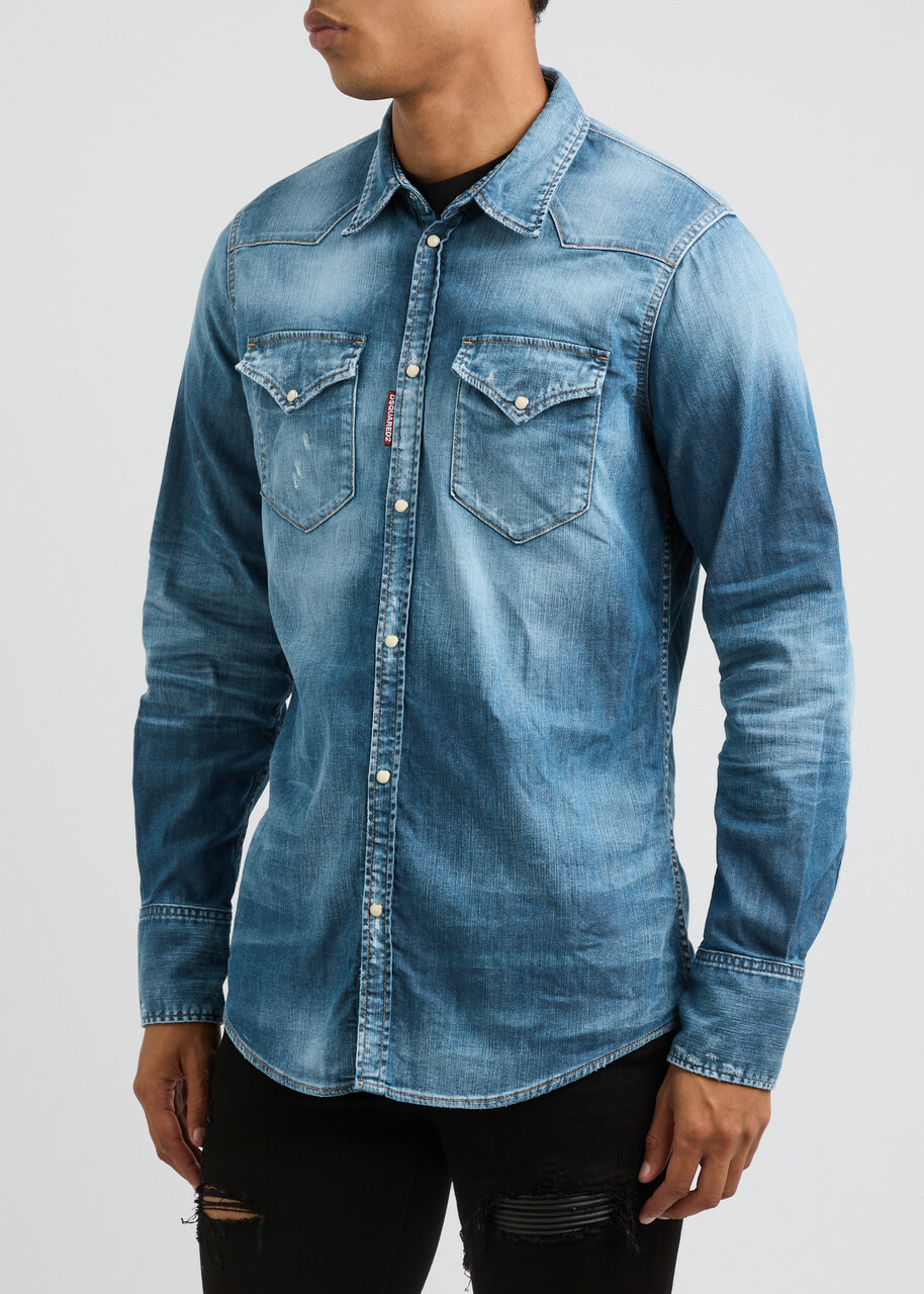 DSQUARED2 Western Distressed Denim Shirt