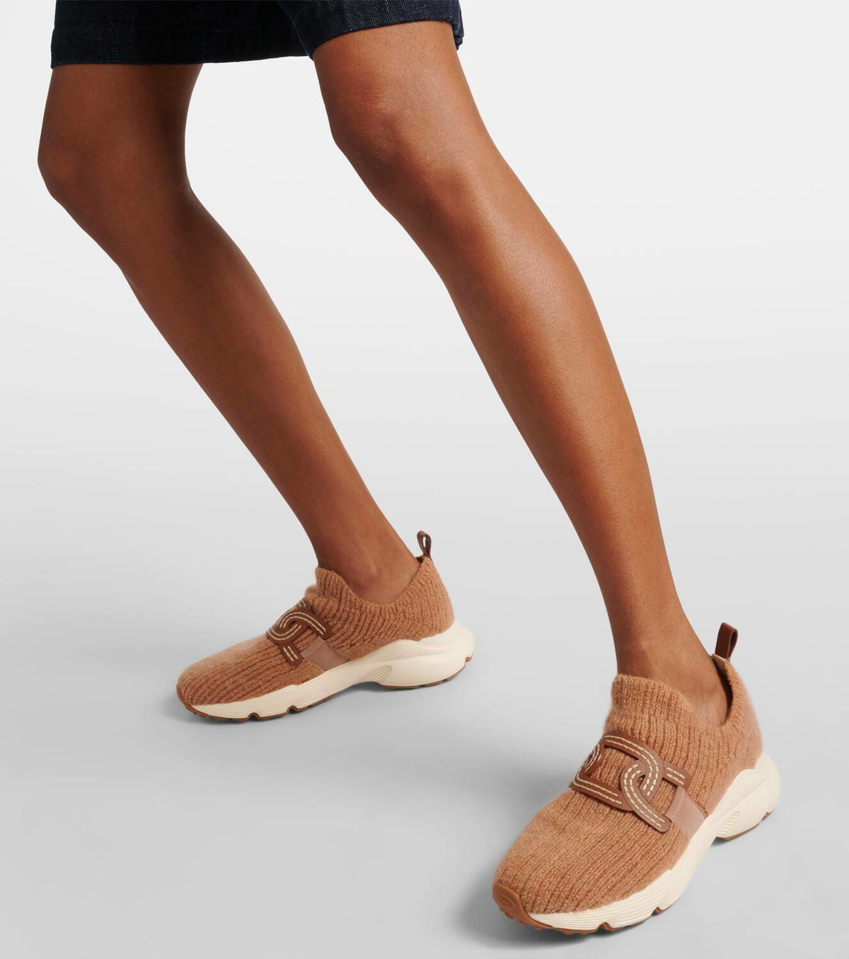 Tod's Kate leather-trimmed slip-on sneakers Tod's