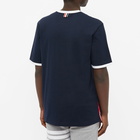 Thom Browne Men's Ringer T-Shirt in Navy