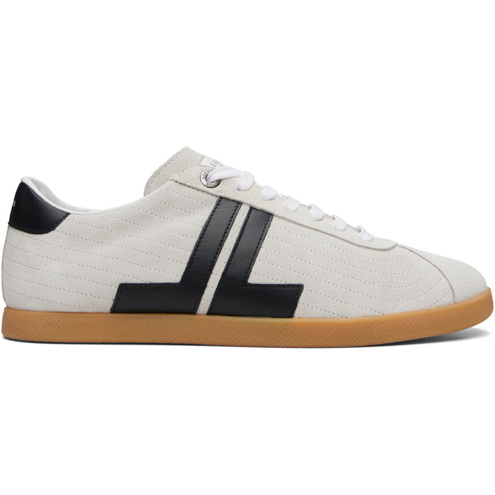 Photo: Lanvin Off-White & Black Glen 2.0 Leather Sneakers