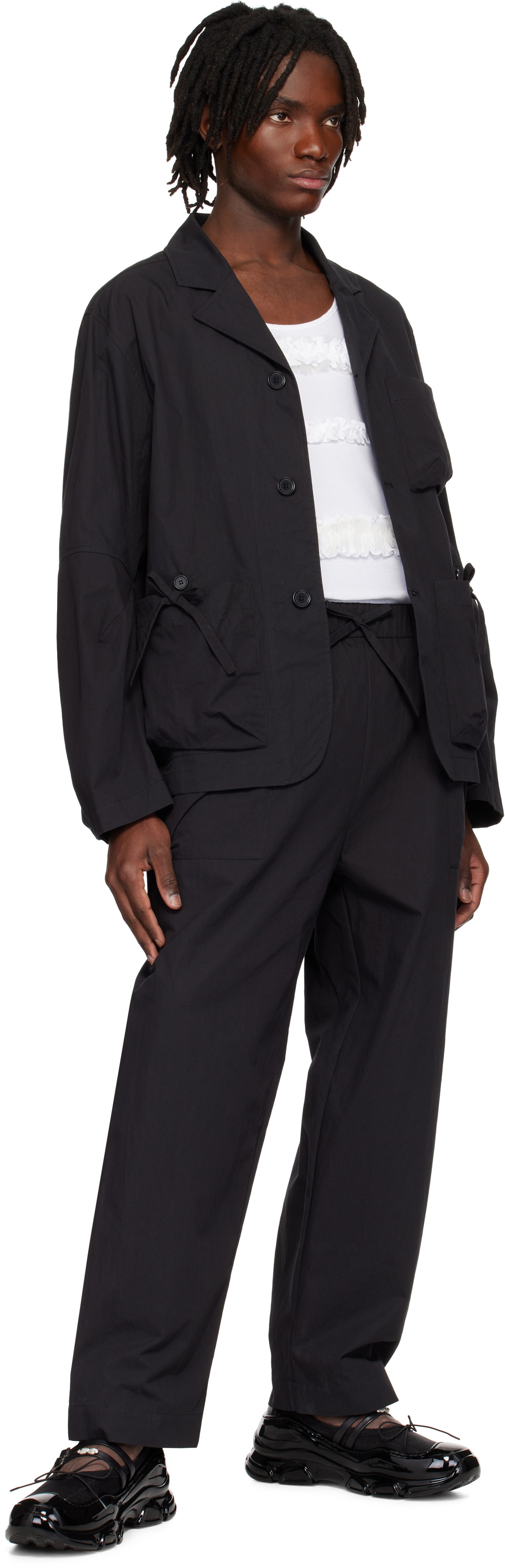 Simone Rocha Black Bow Pocket Cargo Pants Simone Rocha
