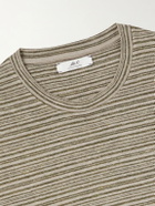 Mr P. - Knitted Striped Linen T-Shirt - Green