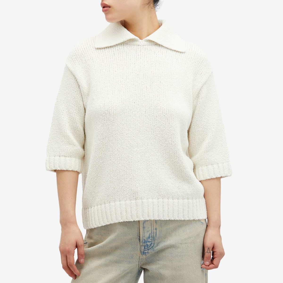 Samsøe Samsøe Women's Salou Knitted Polo Shirt Top in Solitary Star
