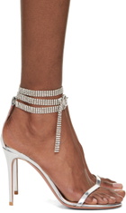 Amina Muaddi Silver Giorgia Heeled Sandals