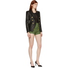 Pierre Balmain Khaki Wool Button Shorts