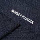 Norse Projects Men's Bjarki Varsity N Sock in Dark Navy