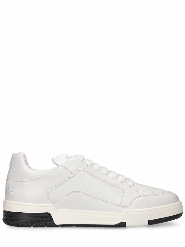 Photo: MOSCHINO - Teddy Faux Leather Low Top Sneakers