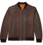 Etro - Wool and Silk-Blend Jacquard Bomber Jacket - Burgundy