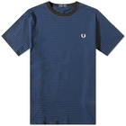 Fred Perry Men's Fine Stripe T-Shirt in Shaded Cobalt/Navy