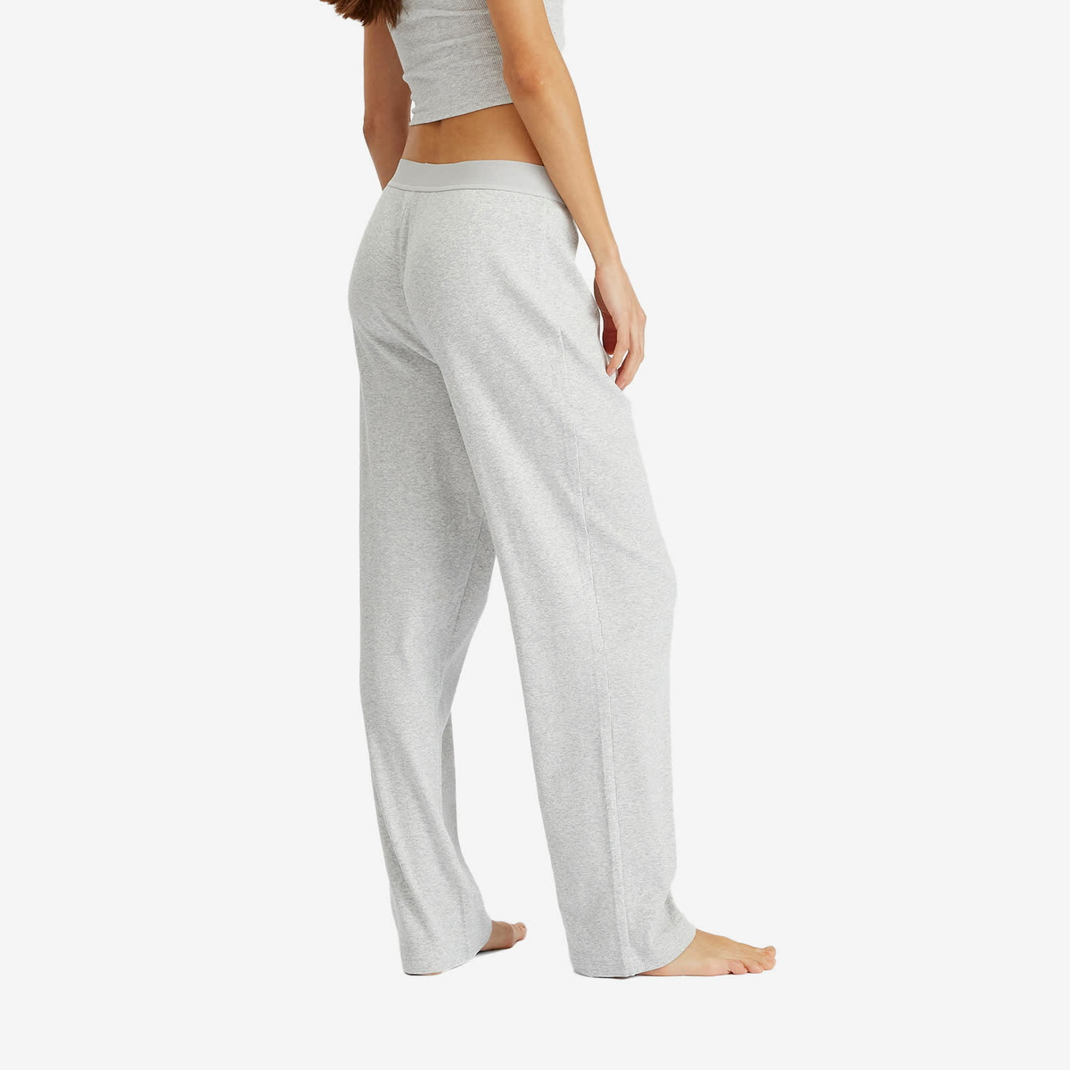 SKIMS Women's Cotton Rib Pant in Light Heather Grey SKIMS