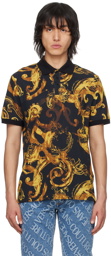 Versace Jeans Couture Black Watercolor Couture Polo