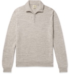 DE BONNE FACTURE - Mélange Alpaca and Wool-Blend Half-Zip Sweater - Gray