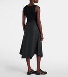 Loewe Asymmetric wool and cashmere midi skirt